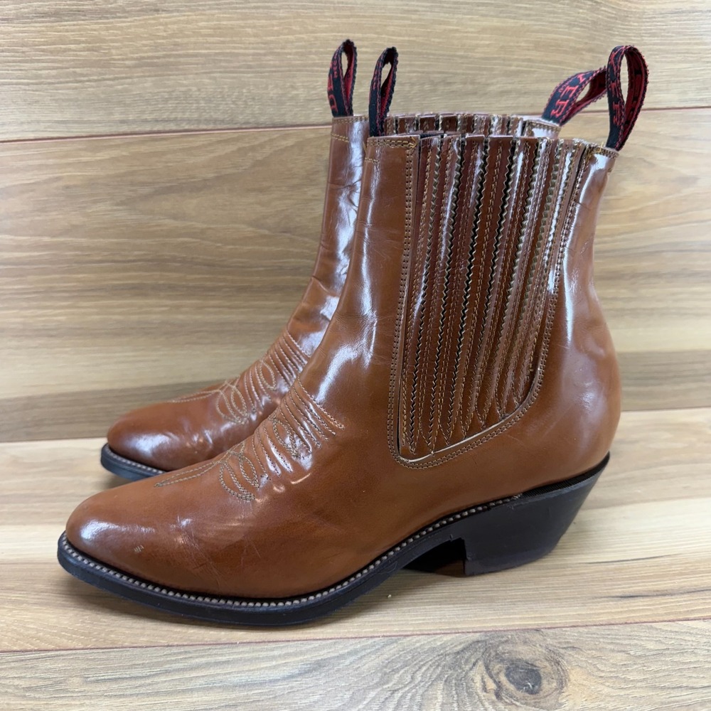 Denver Boots Womens 10 Brown Leather Western Chelsea Bootie‎